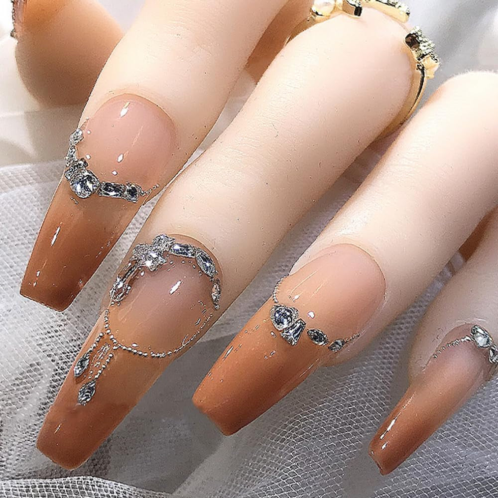 50 Pieces of Shiny Zircon Rhinestone Nail Gems - 3D Flatback Rhinestones in 2-4mm, Mini Nail Rhinestones in Glitter Silver and White, Multi-Shape Nail Diamonds and Crystals for Nail Art Decorations