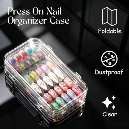 Tri-Fold Press-On Nail Organizer & Display Case
