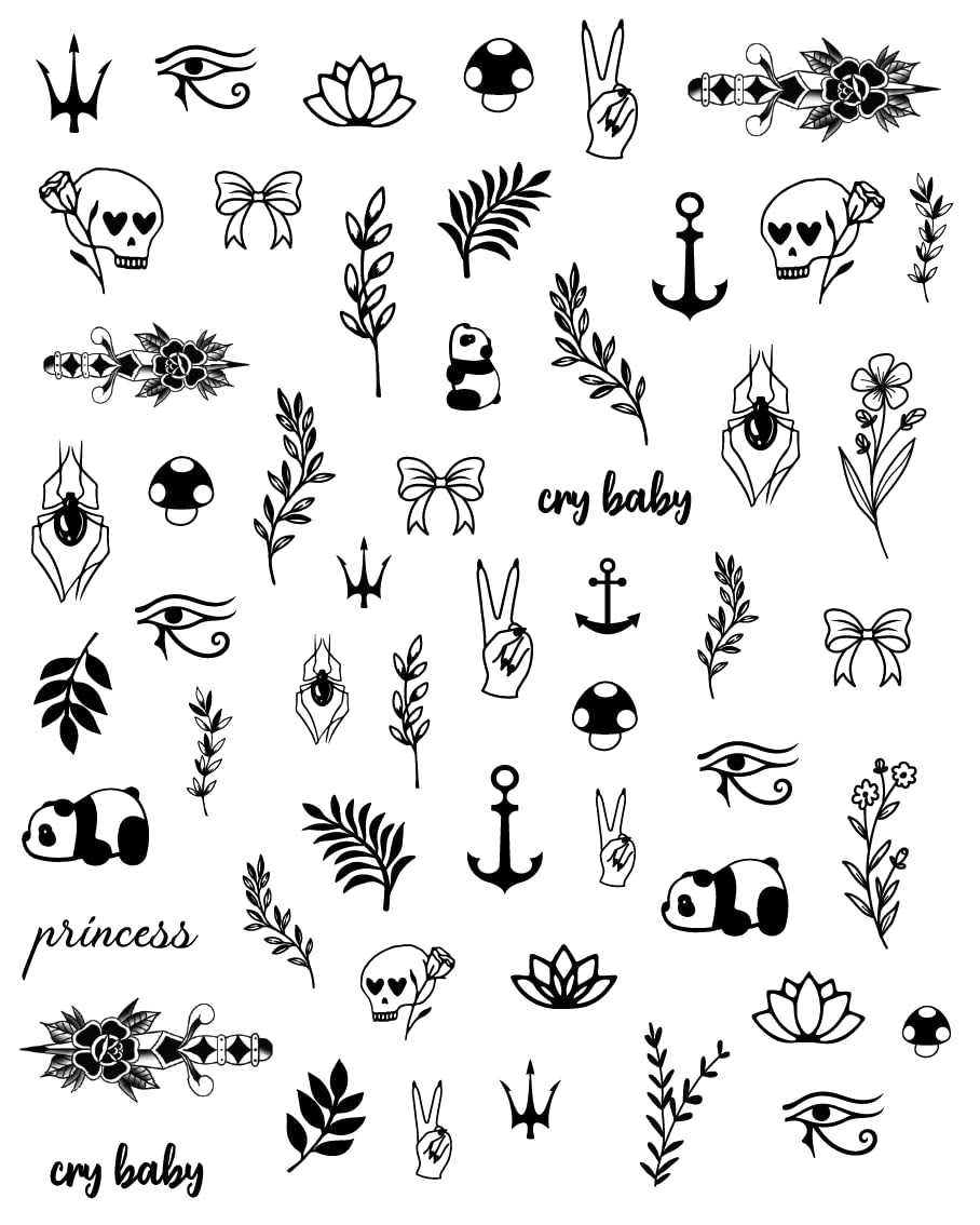 Grunge Luxury Nail Art Stickers, 5 Sheets / 500+ Designs