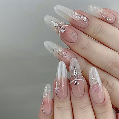 50 Pieces of Shiny Zircon Rhinestone Nail Gems - 3D Flatback Rhinestones in 2-4mm, Mini Nail Rhinestones in Glitter Silver and White, Multi-Shape Nail Diamonds and Crystals for Nail Art Decorations
