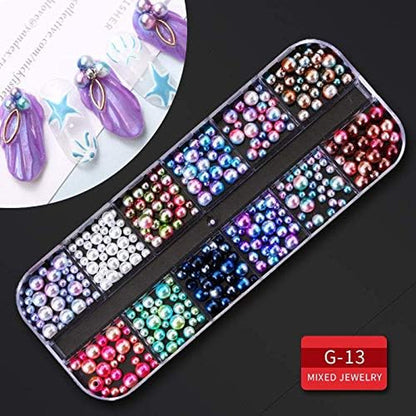 Nail Art Supplies Kit: 9 Boxes of Rhinestones, Glitter Gems, Diamonds, Studs, Crystals, and Sequins with Tweezers and 3 Nail Art Pens