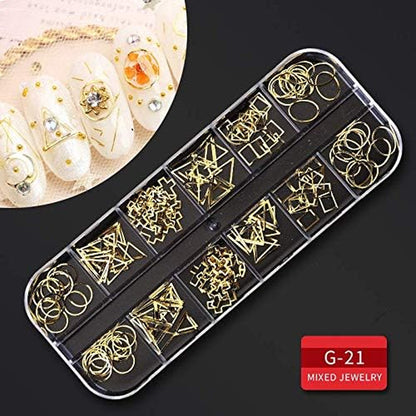 Nail Art Supplies Kit: 9 Boxes of Rhinestones, Glitter Gems, Diamonds, Studs, Crystals, and Sequins with Tweezers and 3 Nail Art Pens