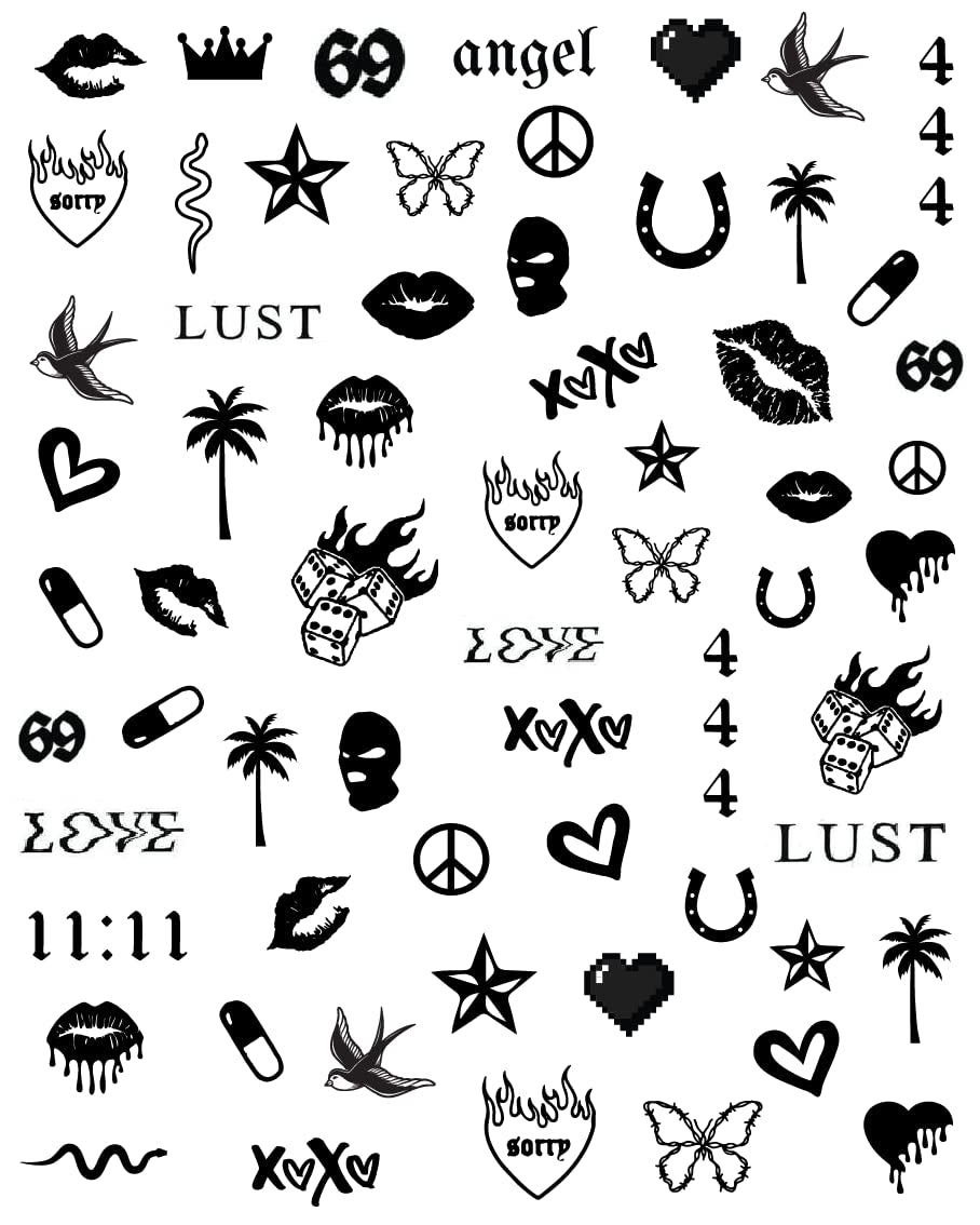 Grunge Luxury Nail Art Stickers, 5 Sheets / 500+ Designs