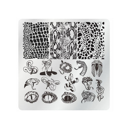 15-Piece Nail Stamping Plate Set with Stamper, Scraper & Storage Bag