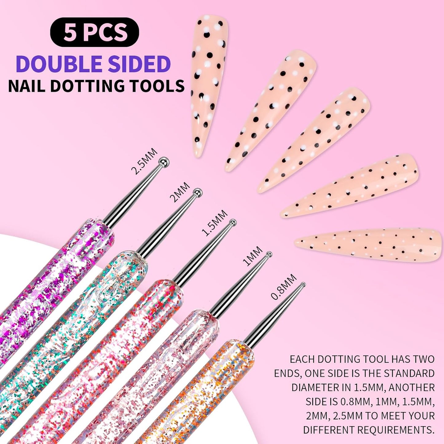26-Piece Nail Art Tool Kit - Brushes, Dotting Tools, Stand & Palette