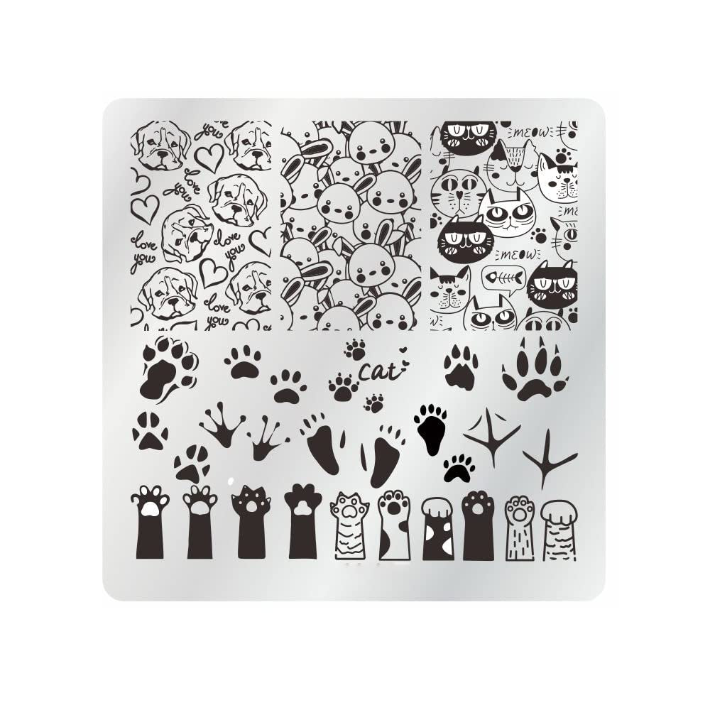 15-Piece Nail Stamping Plate Set with Stamper, Scraper & Storage Bag
