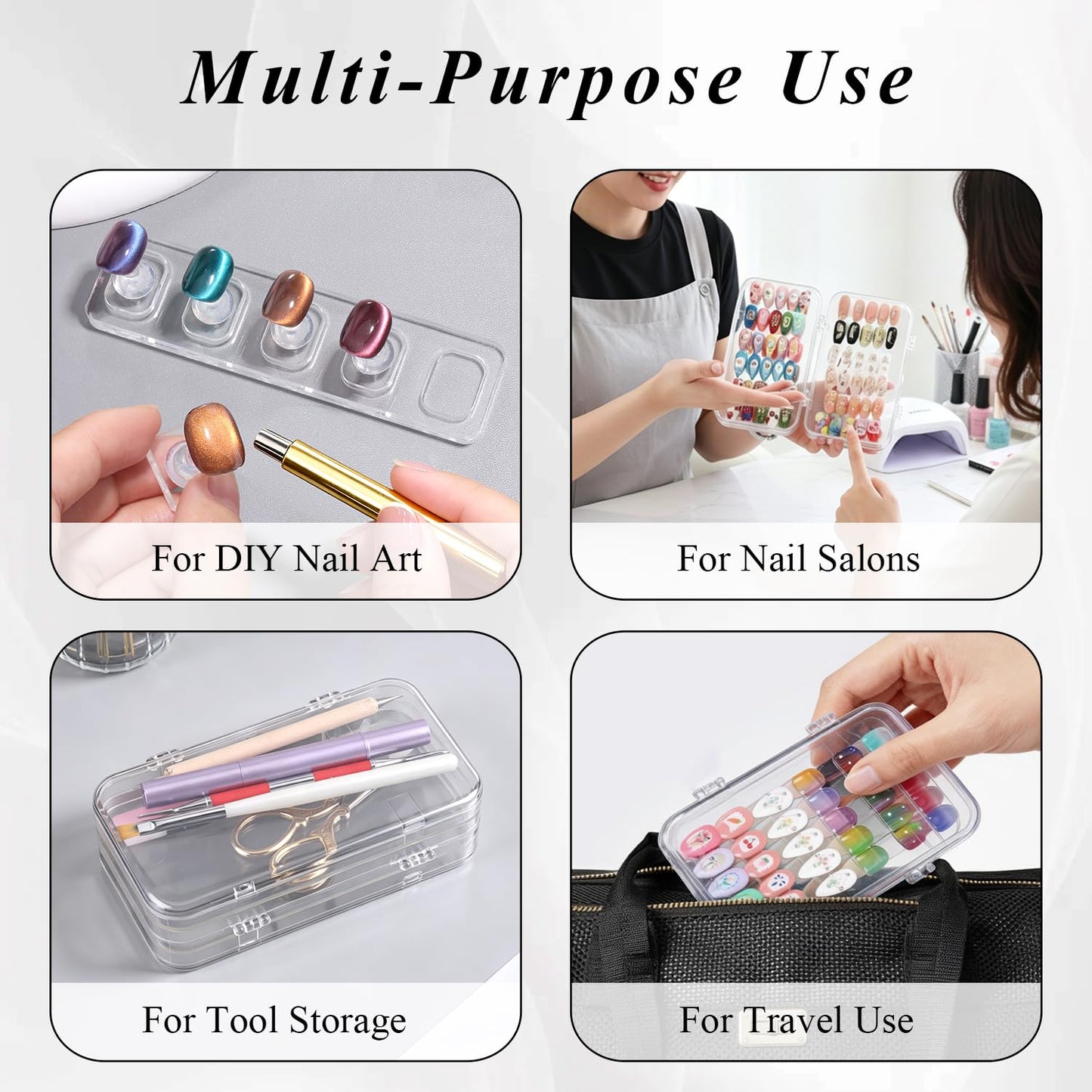 Tri-Fold Press-On Nail Organizer & Display Case