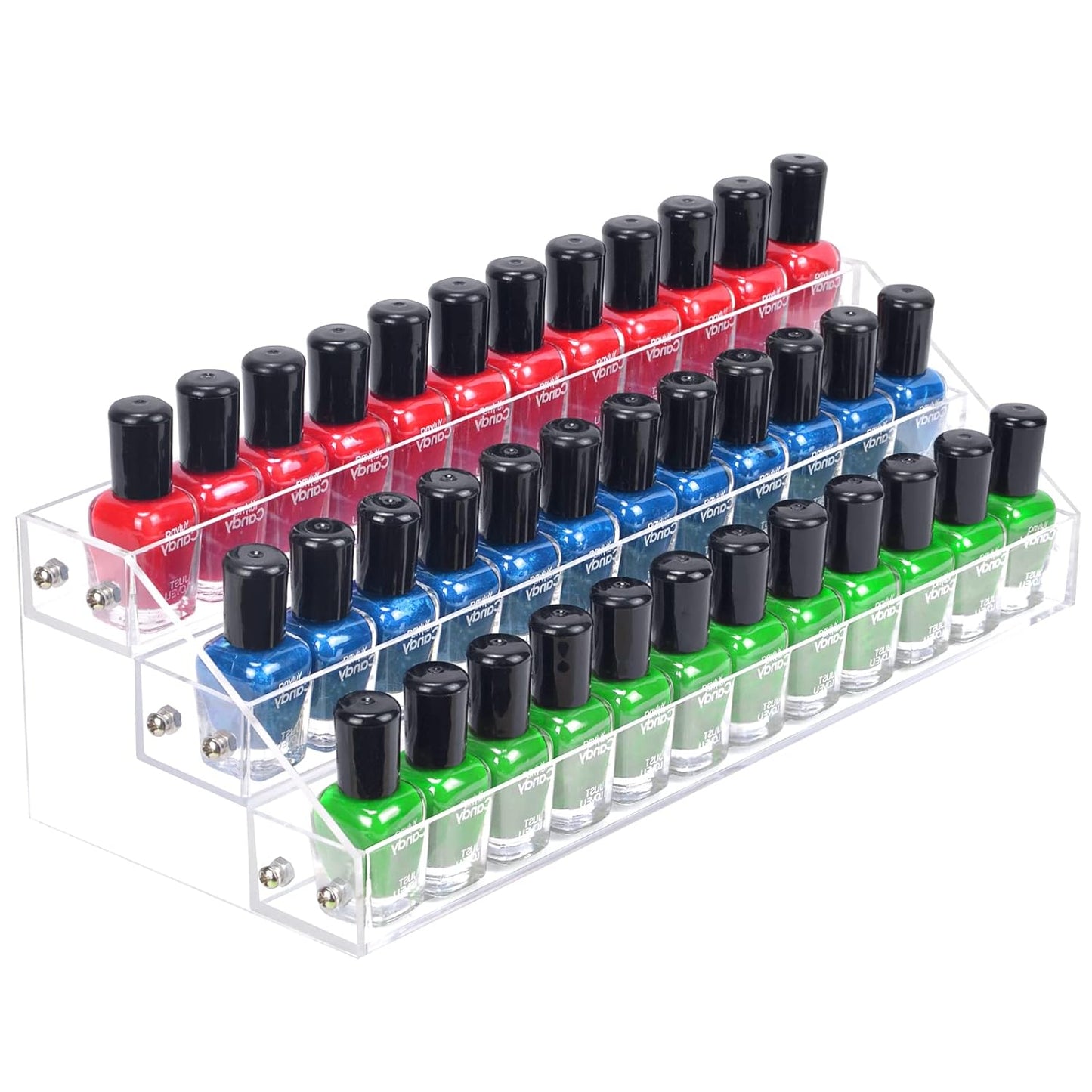 3-Tier Clear Acrylic Nail Polish Display Rack, Holds 36 Bottles