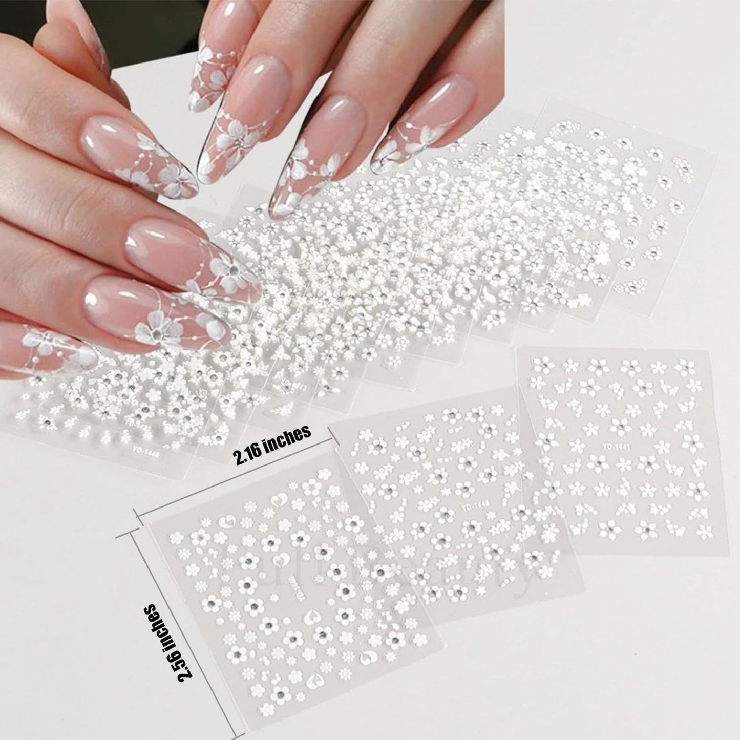 102 Sheets Nail Art Stickers & Storage Book, 5200-Piece Floral & Rhinestone Design Nail Decal Collection