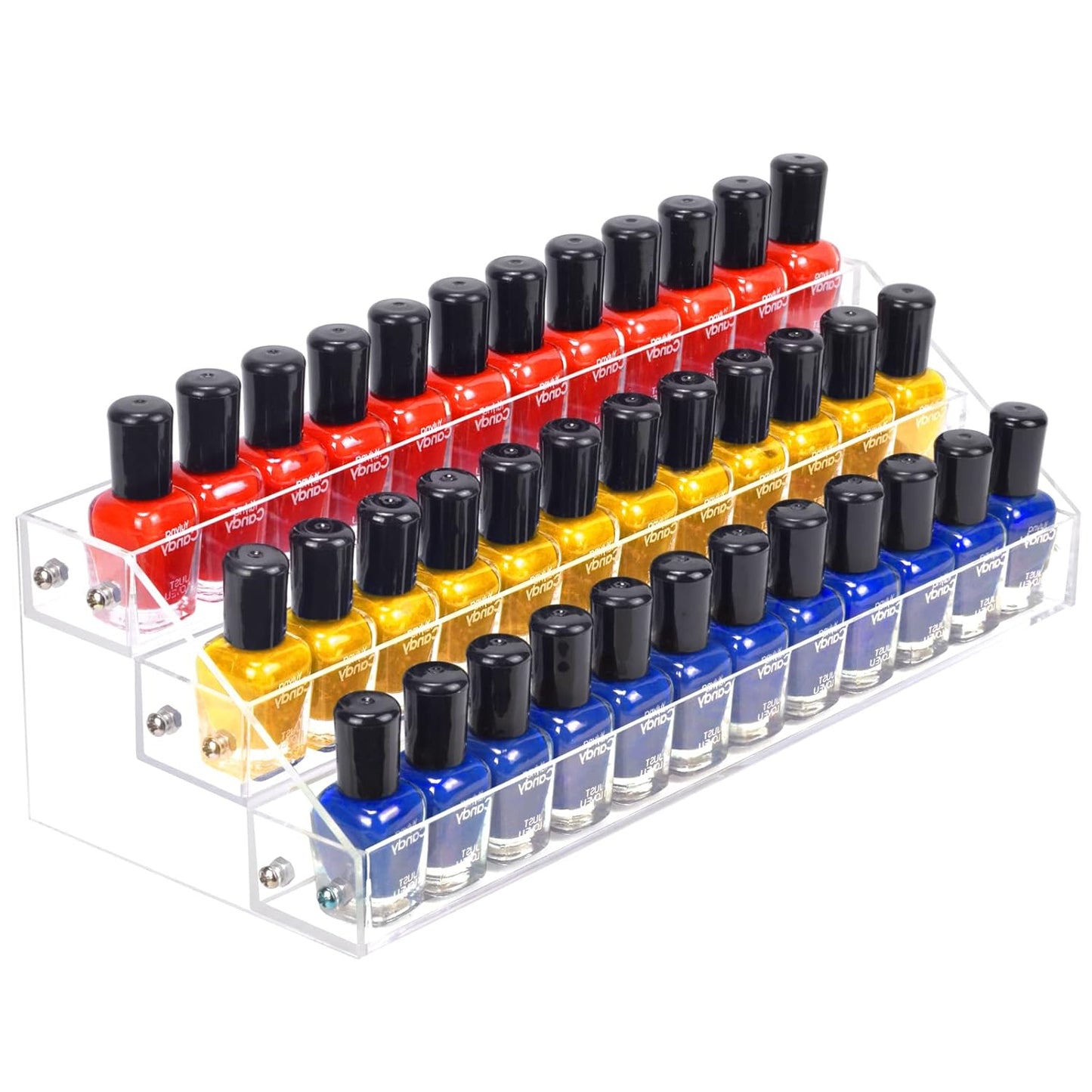 3-Tier Clear Acrylic Nail Polish Display Rack, Holds 36 Bottles