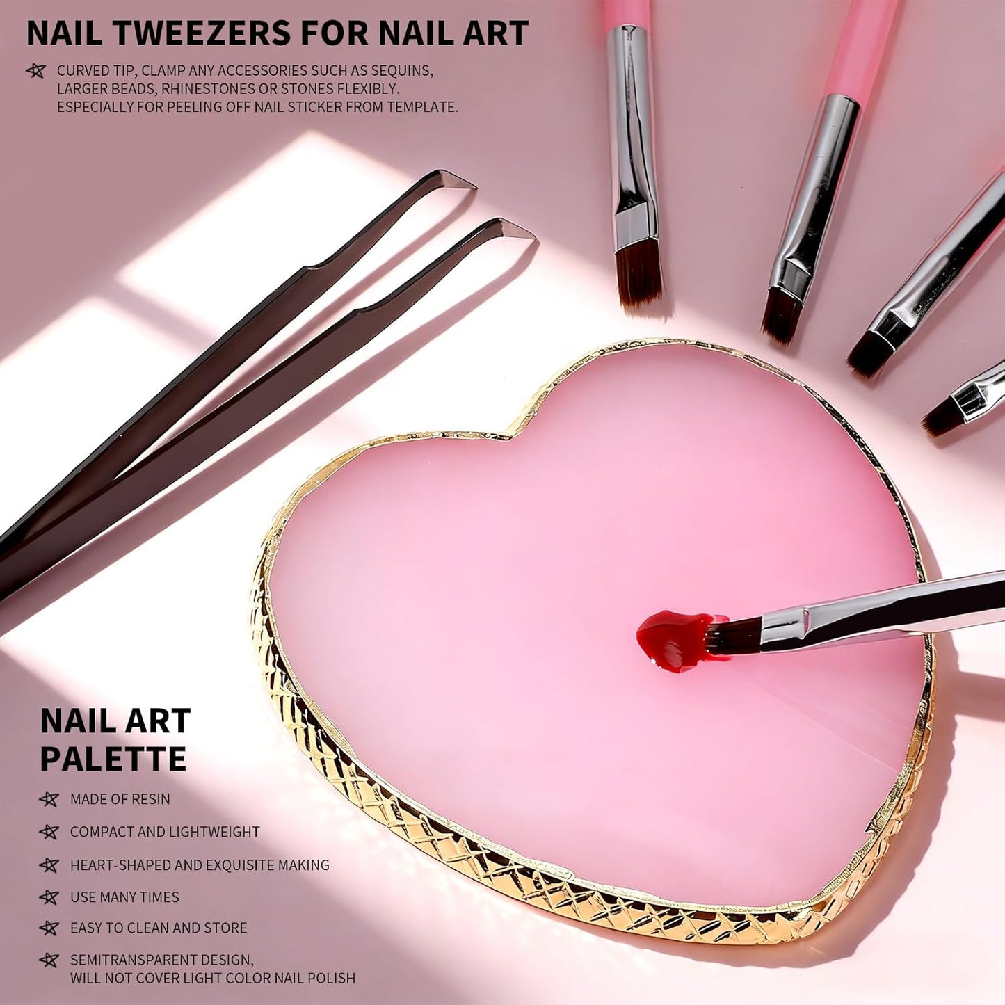 26-Piece Nail Art Tool Kit - Brushes, Dotting Tools, Stand & Palette