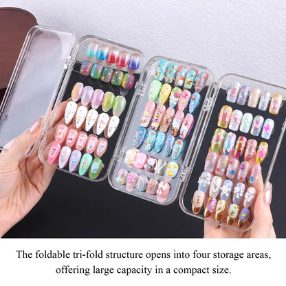Tri-Fold Press-On Nail Organizer & Display Case