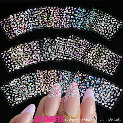 102 Sheets Nail Art Stickers & Storage Book, 5200-Piece Floral & Rhinestone Design Nail Decal Collection