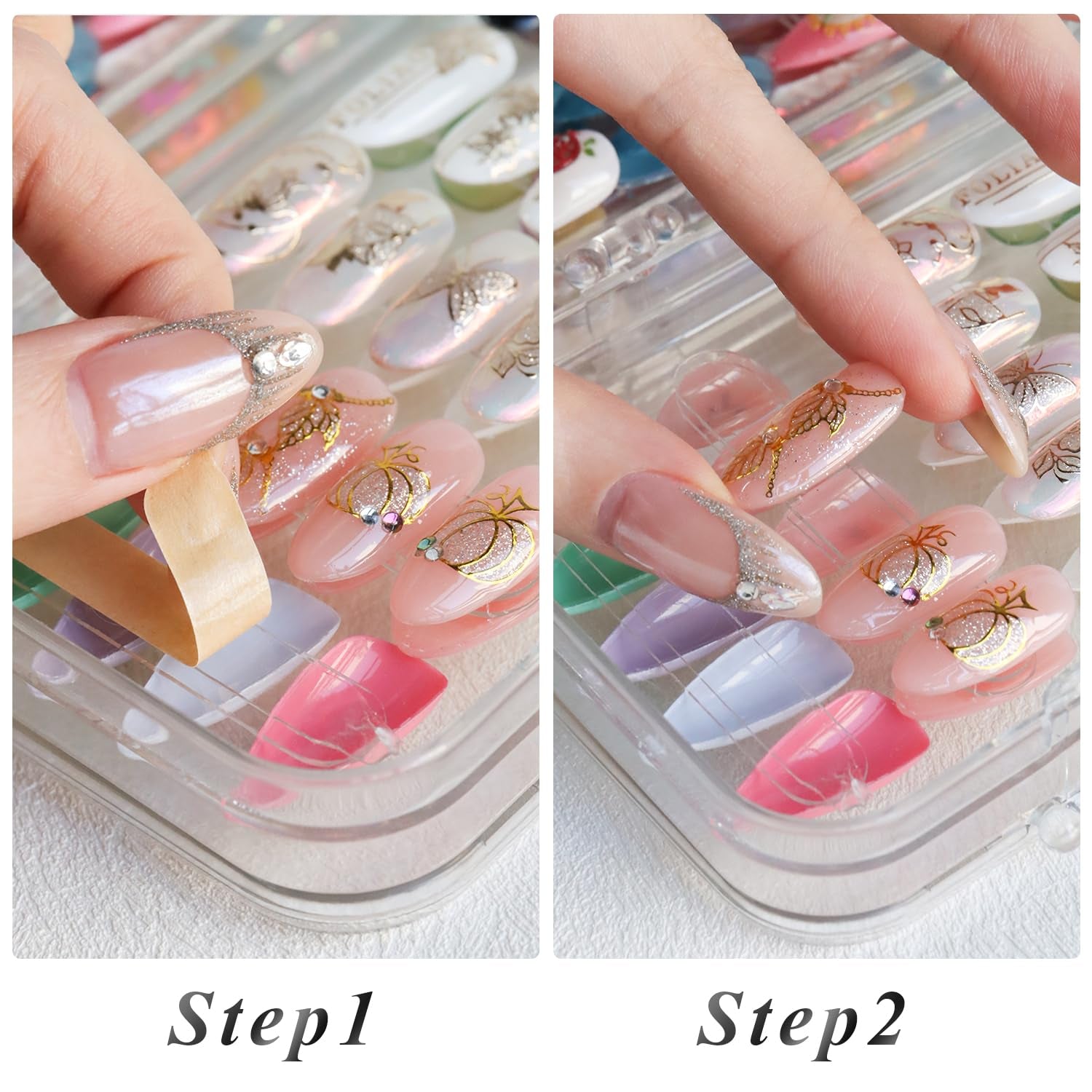 Tri-Fold Press-On Nail Organizer & Display Case